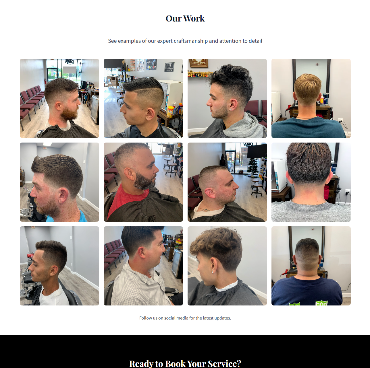 Gallery of haircuts and beard trims showcasing A Man's Zone craftsmanship