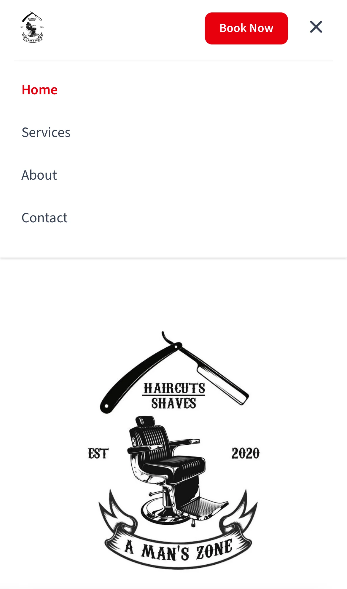 A Man's Zone mobile navigation menu