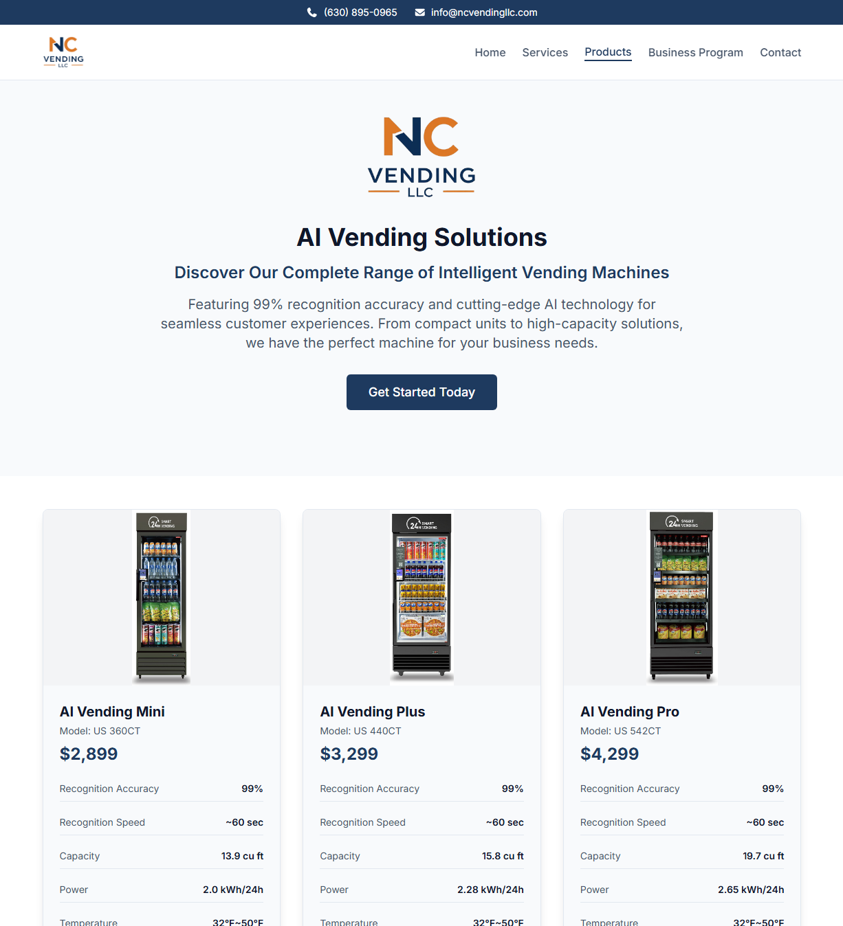Clean product page with AI imagery