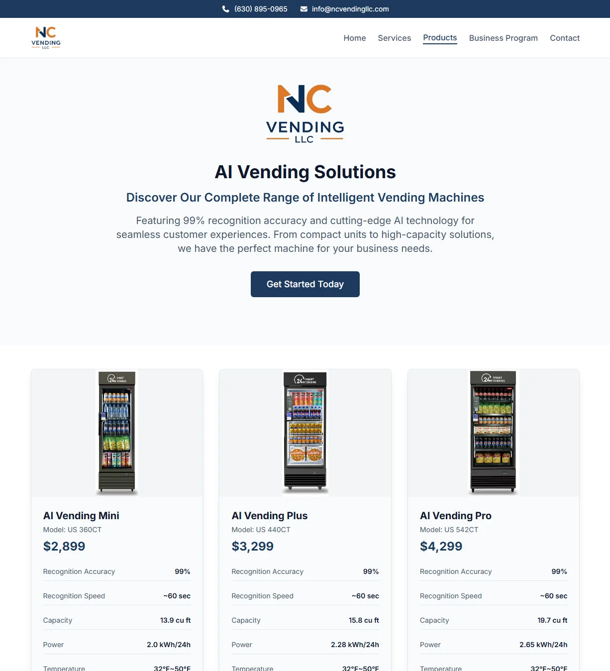 Clean product page with AI imagery