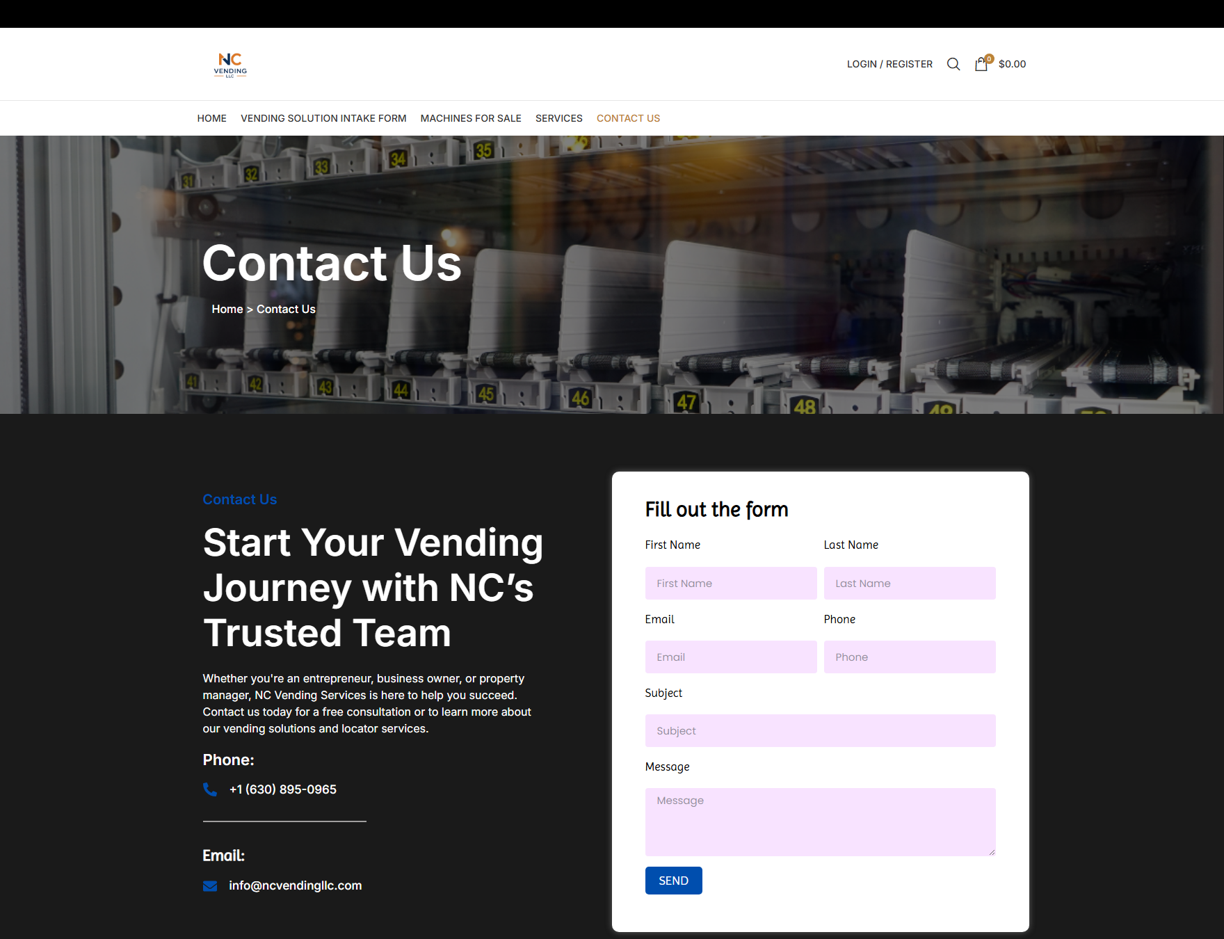 Unprofessional contact page imagery