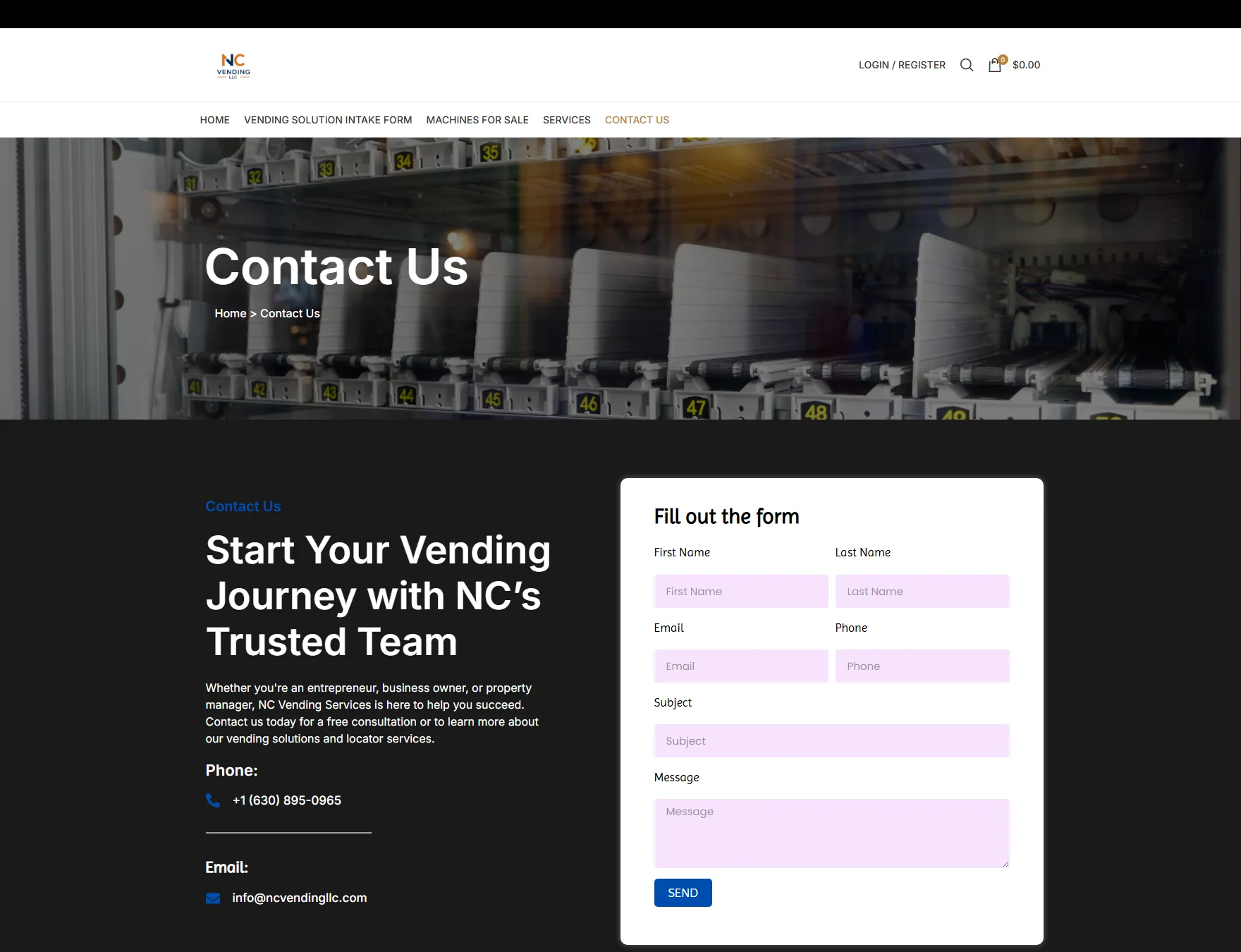 Unprofessional contact page imagery